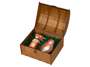 Подарочный набор: чайная пара, крем-мёд с ягодами годжи
