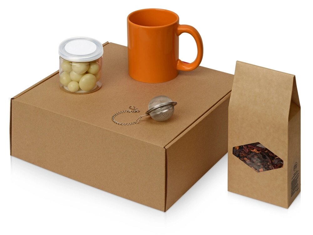 Подарочный набор Tea Cup Superior, оранжевый от компании ТОО VEER Company Group / Одежда и сувениры с логотипом - фото 1
