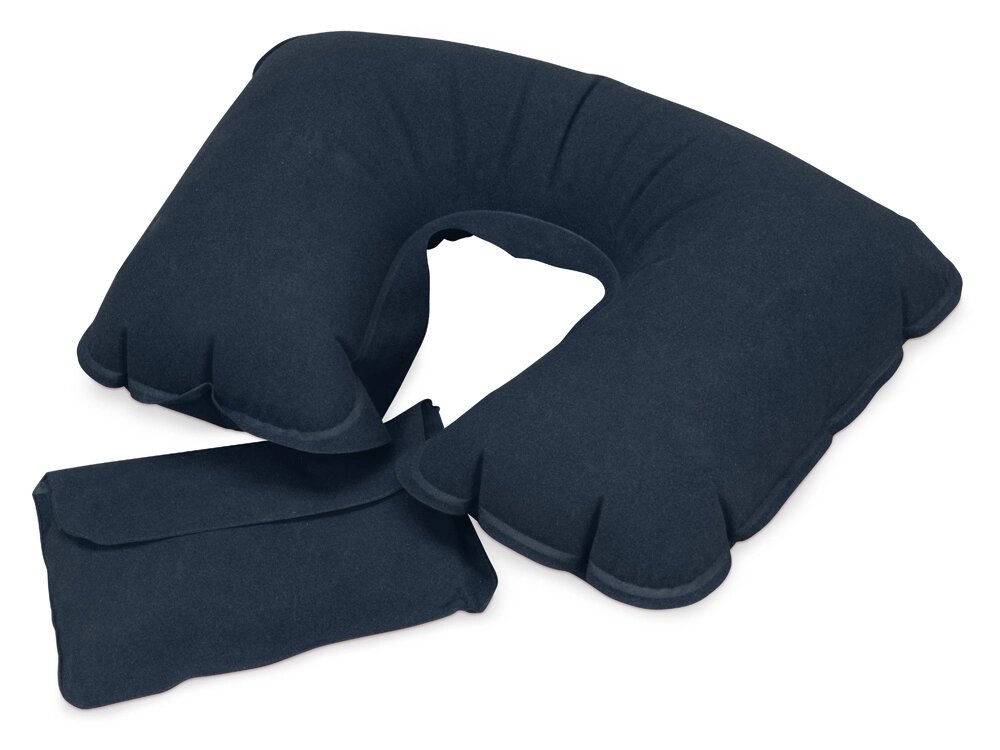 Подушка надувная под голову в чехле от компании ТОО VEER Company Group / Одежда и сувениры с логотипом - фото 1