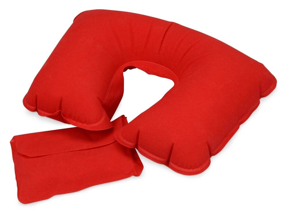 Подушка надувная Сеньос, красный от компании ТОО VEER Company Group / Одежда и сувениры с логотипом - фото 1
