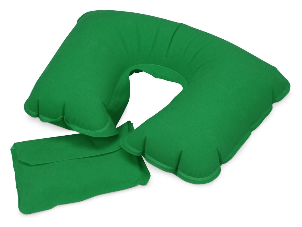 Подушка надувная Сеньос, зеленый от компании ТОО VEER Company Group / Одежда и сувениры с логотипом - фото 1