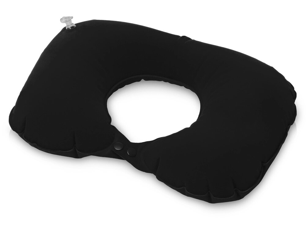 Подушка под шею с помпой Push, черный от компании ТОО VEER Company Group / Одежда и сувениры с логотипом - фото 1