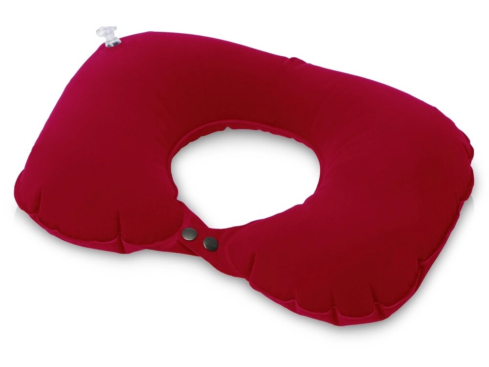 Подушка под шею с помпой Push, красный от компании ТОО VEER Company Group / Одежда и сувениры с логотипом - фото 1