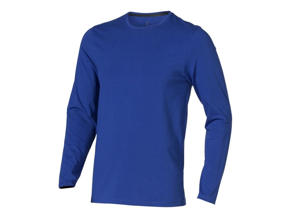 Ponoka мужская футболка из органического хлопка, длинный рукав, синий от компании ТОО VEER Company Group / Одежда и сувениры с логотипом - фото 1