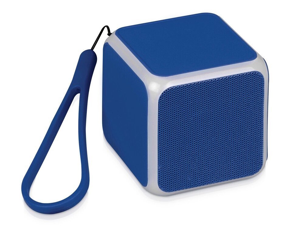 Портативная колонка Cube с подсветкой, синий от компании ТОО VEER Company Group / Одежда и сувениры с логотипом - фото 1