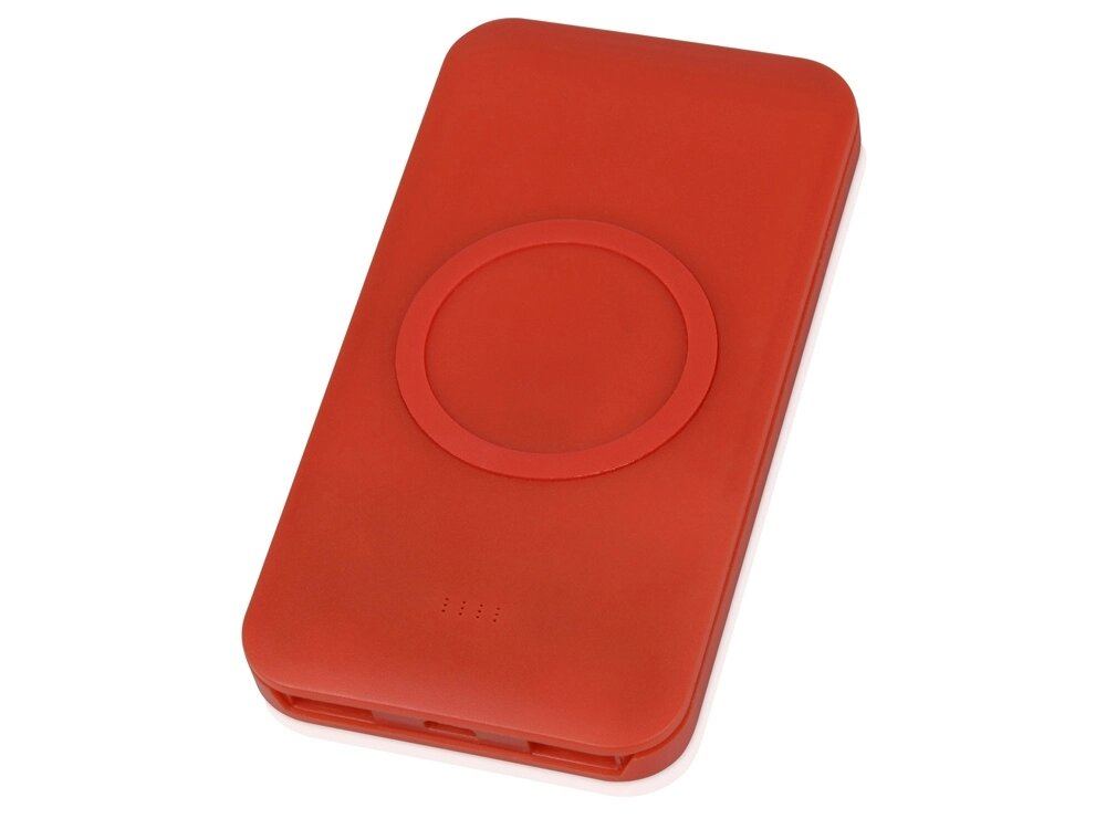 Портативное беспроводное зарядное устройство Impulse, 4000 mAh, красный от компании ТОО VEER Company Group / Одежда и сувениры с логотипом - фото 1