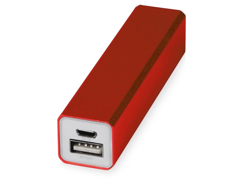 Портативное зарядное устройство Брадуэлл, 2200 mAh, красный от компании ТОО VEER Company Group / Одежда и сувениры с логотипом - фото 1