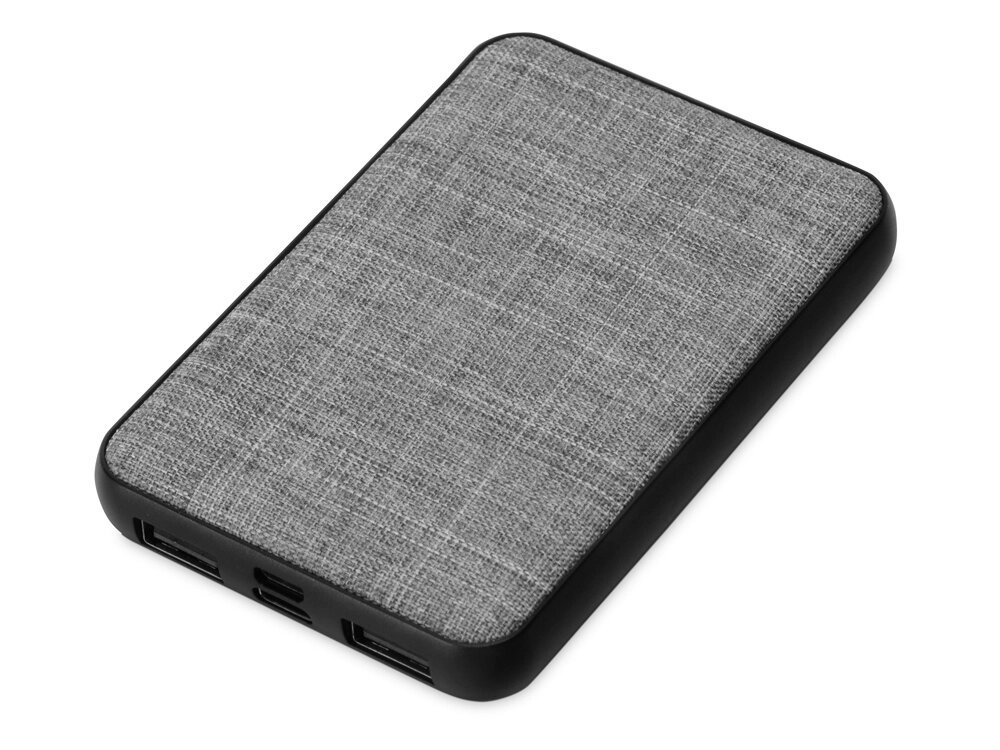 Портативное зарядное устройство из rPET Reborn, 5000 mAh, серый от компании ТОО VEER Company Group / Одежда и сувениры с логотипом - фото 1