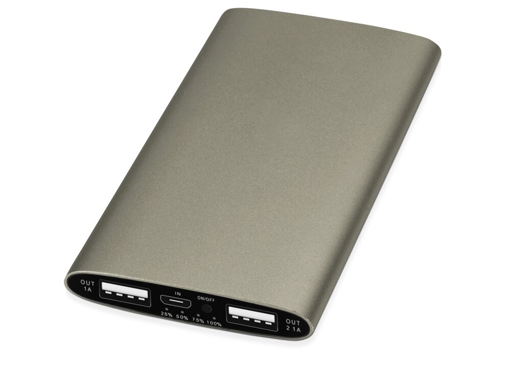 Портативное зарядное устройство Мун с 2-мя USB-портами, 4400 mAh, бронзовый от компании ТОО VEER Company Group / Одежда и сувениры с логотипом - фото 1