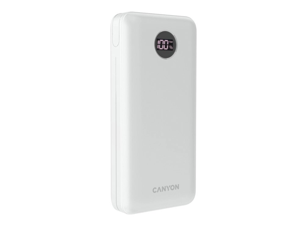 Портативный аккумулятор Canyon PB-2002 (CNE-CPB2002W), белый от компании ТОО VEER Company Group / Одежда и сувениры с логотипом - фото 1