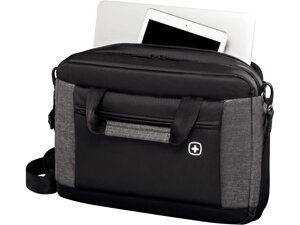 Портфель для ноутбука 16 WENGER Underground, черный/серый, полиэстер, 43 x 9 x 31 см, 9 л
