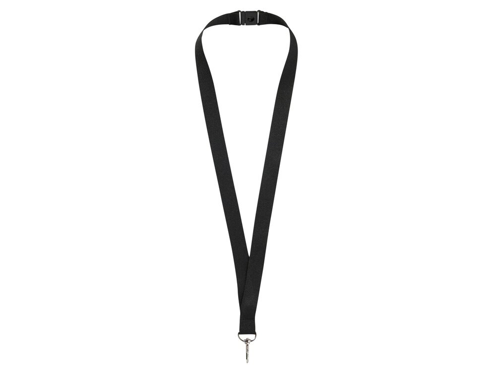 Ремешок на шею с карабином Бибионе, черный от компании ТОО VEER Company Group / Одежда и сувениры с логотипом - фото 1