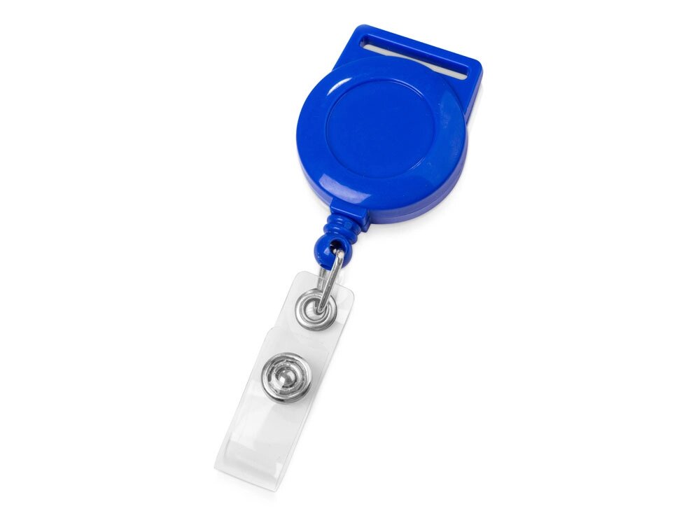 Ретрактор с ушком для ленты, синий от компании ТОО VEER Company Group / Одежда и сувениры с логотипом - фото 1