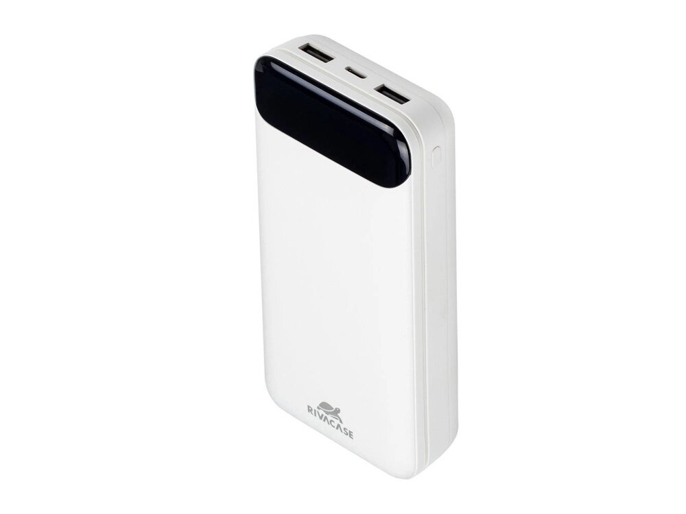 RIVACASE VA2280 (20000mAh) с дисплеем, белый, внешний аккумулятор /24 от компании ТОО VEER Company Group / Одежда и сувениры с логотипом - фото 1