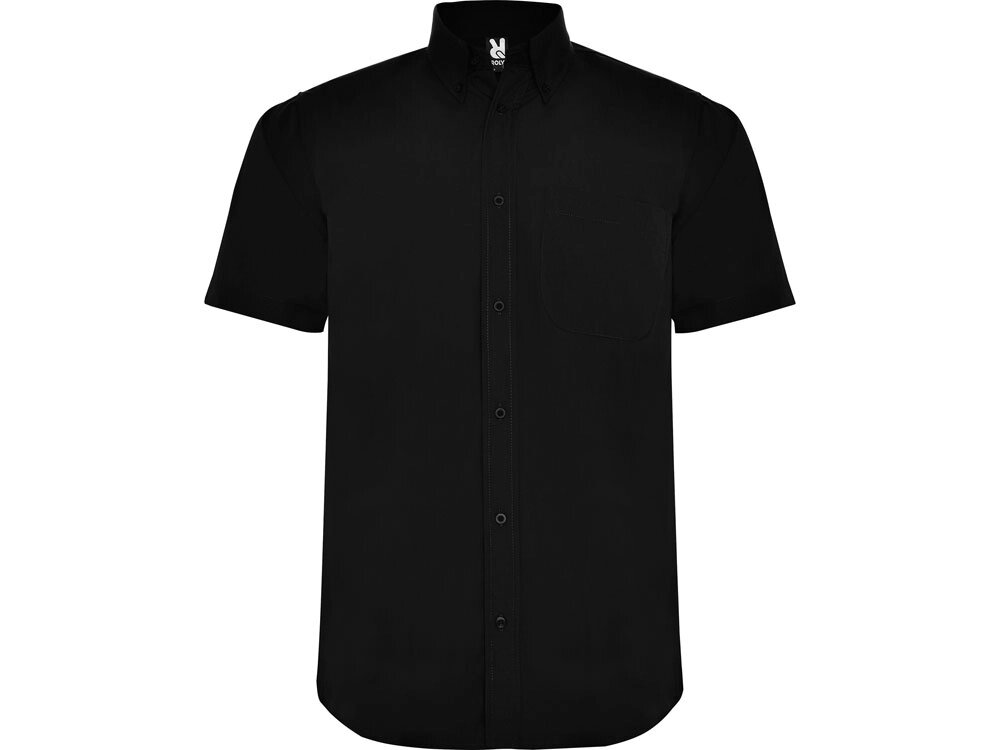 Рубашка Aifos мужская с коротким рукавом,  черный от компании ТОО VEER Company Group / Одежда и сувениры с логотипом - фото 1