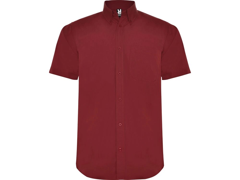 Рубашка Aifos мужская с коротким рукавом,  гранатовый от компании ТОО VEER Company Group / Одежда и сувениры с логотипом - фото 1
