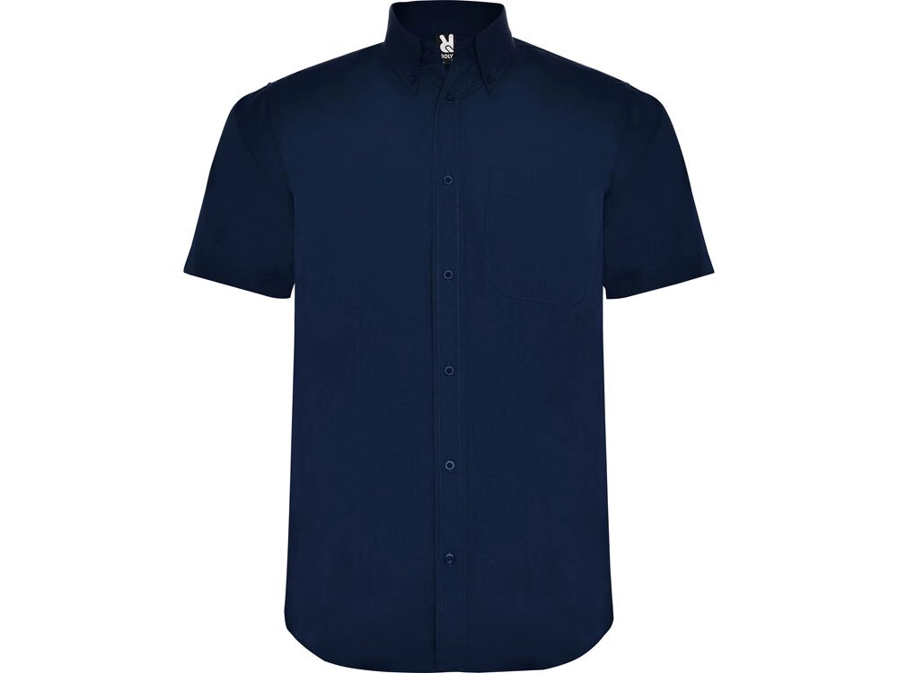 Рубашка Aifos мужская с коротким рукавом,  нэйви от компании ТОО VEER Company Group / Одежда и сувениры с логотипом - фото 1