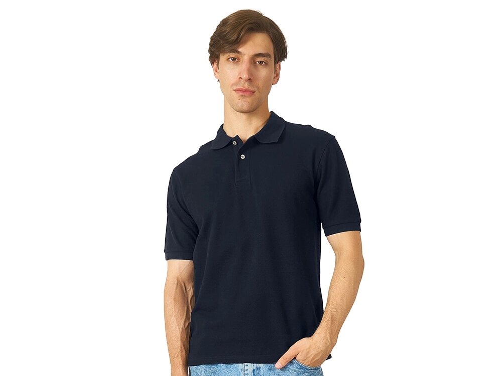 Рубашка поло Boston 2.0 мужская, темно-синий от компании ТОО VEER Company Group / Одежда и сувениры с логотипом - фото 1