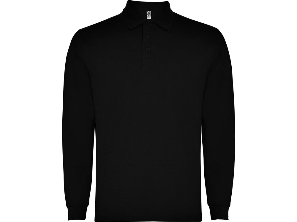 Рубашка поло Carpe мужская с длинным рукавом, черный от компании ТОО VEER Company Group / Одежда и сувениры с логотипом - фото 1