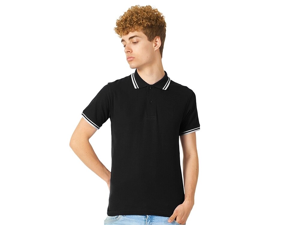 Рубашка поло Erie мужская, черный от компании ТОО VEER Company Group / Одежда и сувениры с логотипом - фото 1