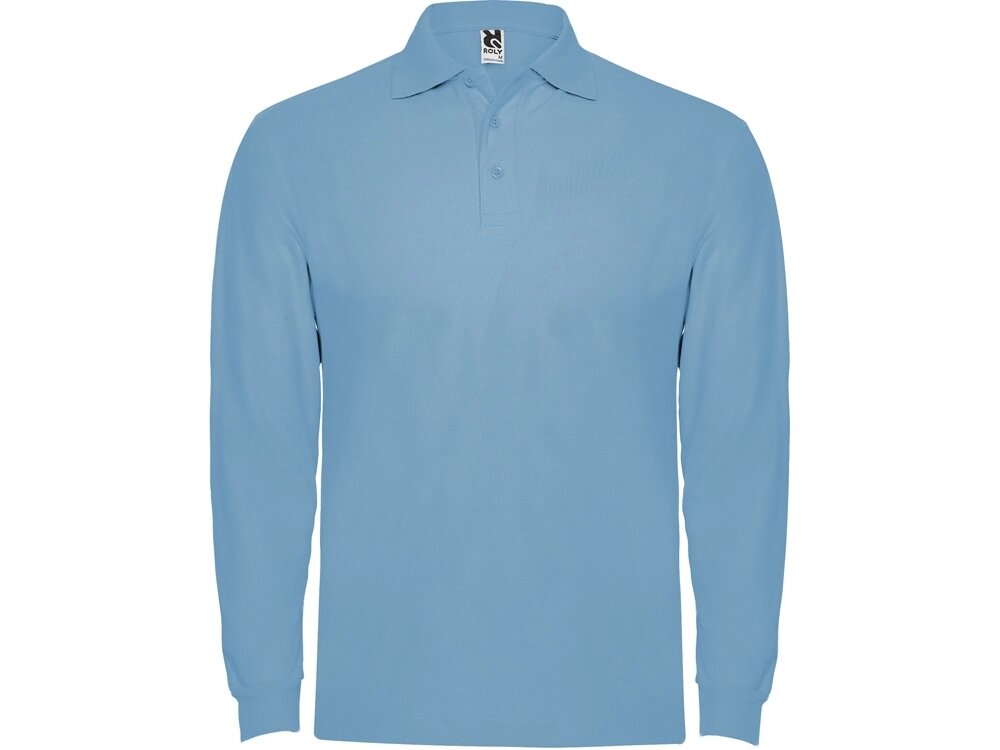 Рубашка поло Estrella мужская с длинным рукавом, небесно-голубой от компании ТОО VEER Company Group / Одежда и сувениры с логотипом - фото 1