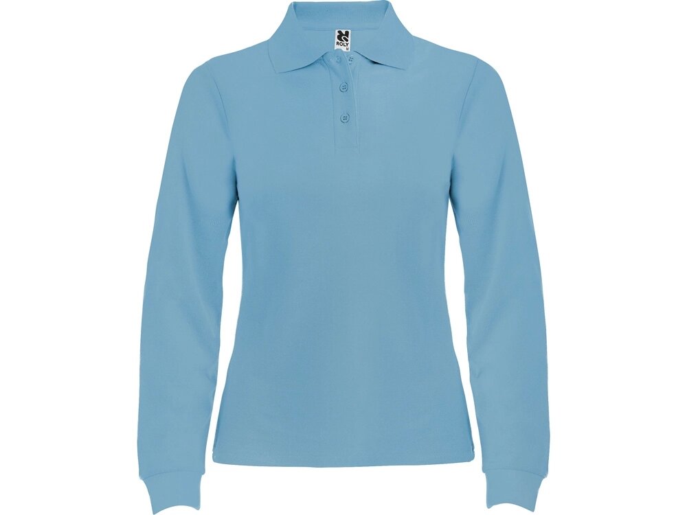 Рубашка поло Estrella женская с длинным рукавом, небесно-голубой от компании ТОО VEER Company Group / Одежда и сувениры с логотипом - фото 1