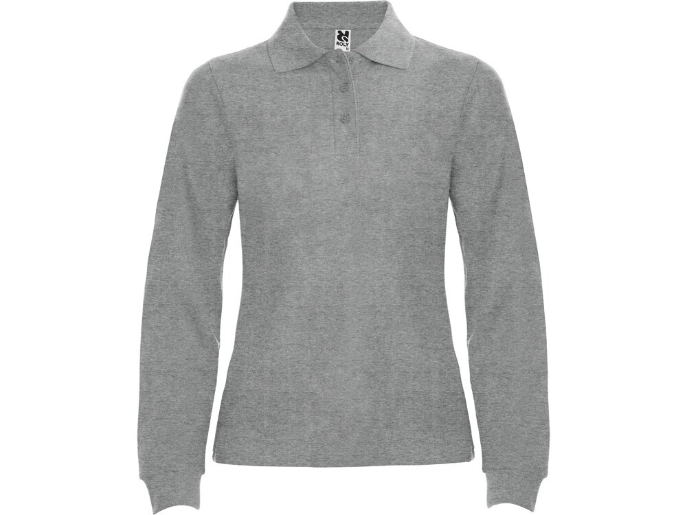Рубашка поло Estrella женская с длинным рукавом, серый меланж от компании ТОО VEER Company Group / Одежда и сувениры с логотипом - фото 1