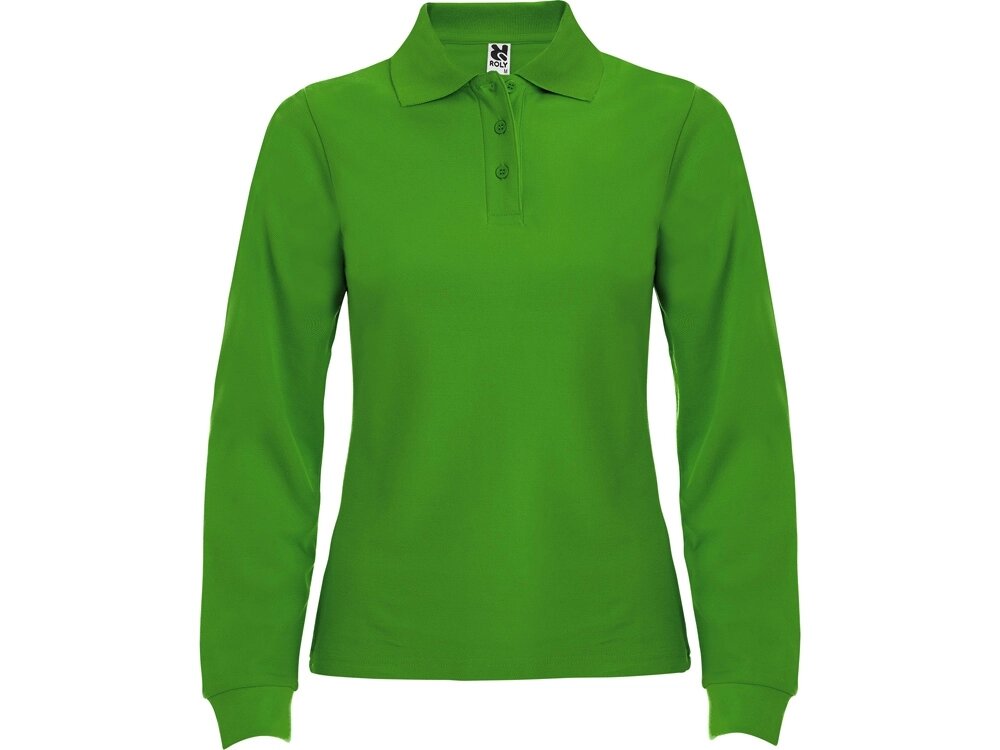 Рубашка поло Estrella женская с длинным рукавом, травянисто-зеленый от компании ТОО VEER Company Group / Одежда и сувениры с логотипом - фото 1