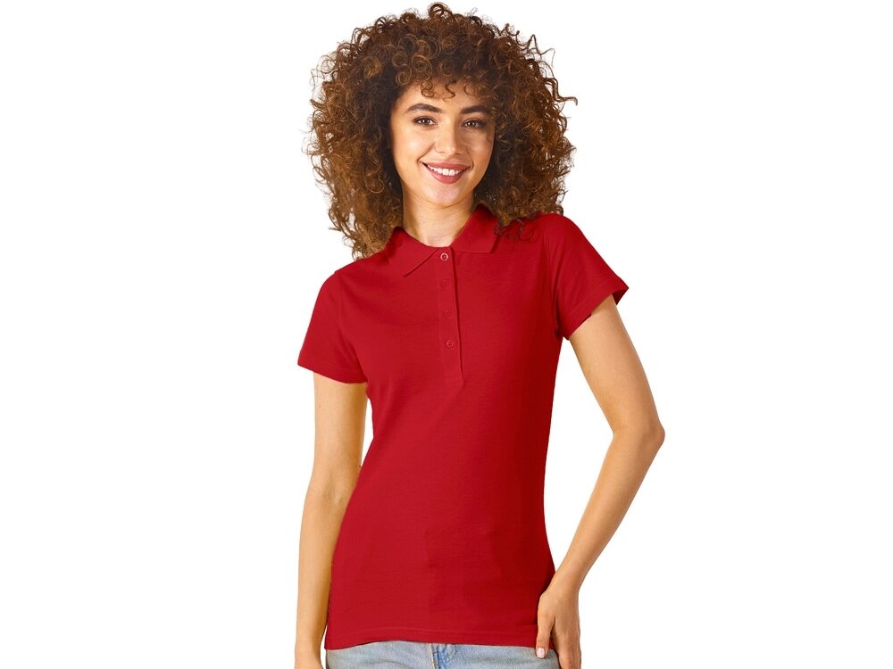 Рубашка поло First 2.0 женская, красный от компании ТОО VEER Company Group / Одежда и сувениры с логотипом - фото 1