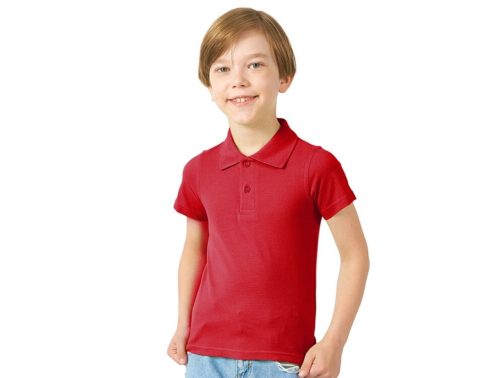 Рубашка поло First детская, красный от компании ТОО VEER Company Group / Одежда и сувениры с логотипом - фото 1