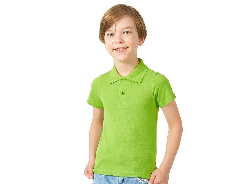 Рубашка поло First детская, зеленое яблоко от компании ТОО VEER Company Group / Одежда и сувениры с логотипом - фото 1