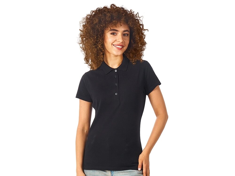 Рубашка поло First N женская, черный от компании ТОО VEER Company Group / Одежда и сувениры с логотипом - фото 1