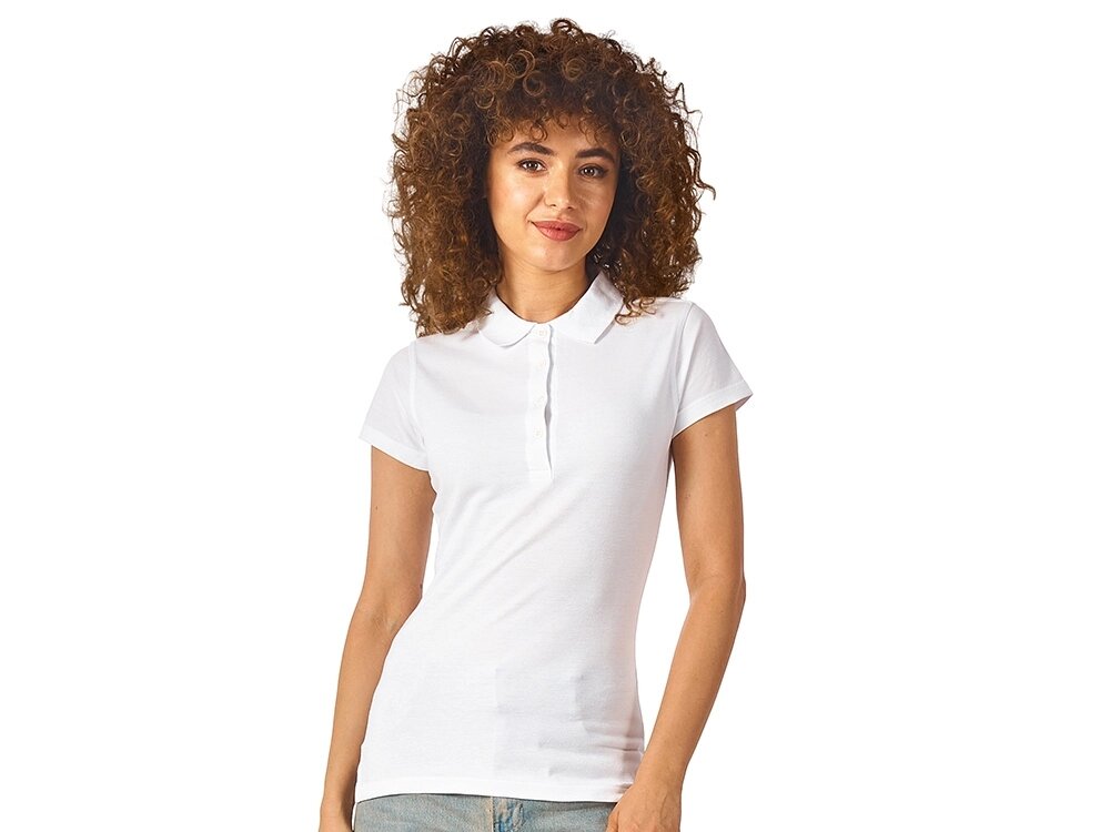 Рубашка поло First женская, белый от компании ТОО VEER Company Group / Одежда и сувениры с логотипом - фото 1