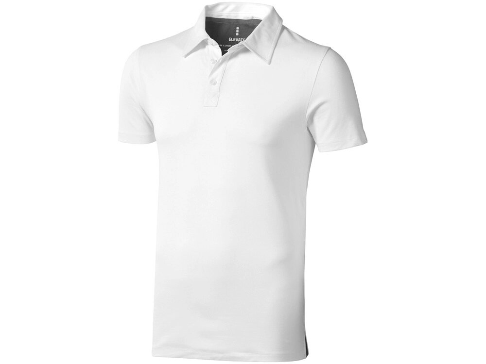 Рубашка поло Markham мужская, белый/антрацит от компании ТОО VEER Company Group / Одежда и сувениры с логотипом - фото 1