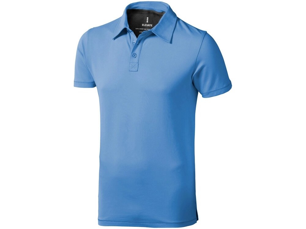 Рубашка поло Markham мужская, голубой/антрацит от компании ТОО VEER Company Group / Одежда и сувениры с логотипом - фото 1