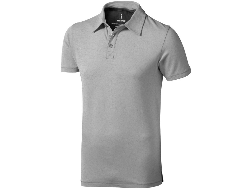 Рубашка поло Markham мужская, серый меланж/антрацит от компании ТОО VEER Company Group / Одежда и сувениры с логотипом - фото 1