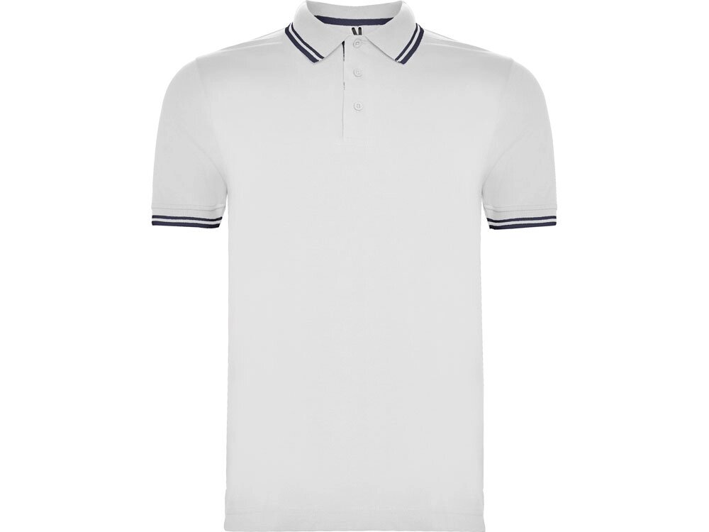 Рубашка поло Montreal мужская, белый/нэйви от компании ТОО VEER Company Group / Одежда и сувениры с логотипом - фото 1