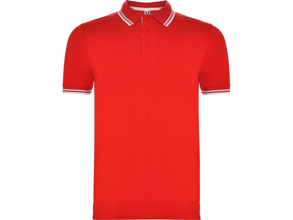 Рубашка поло Montreal мужская, красный/белый от компании ТОО VEER Company Group / Одежда и сувениры с логотипом - фото 1