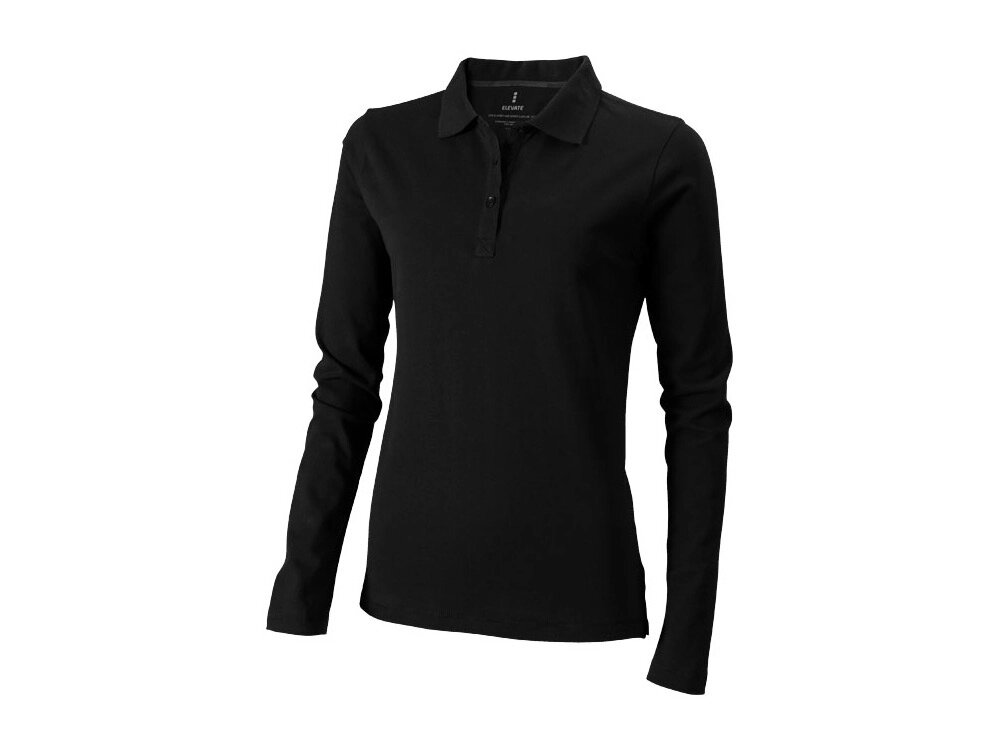 Рубашка поло Oakville женская с длинным рукавом, черный от компании ТОО VEER Company Group / Одежда и сувениры с логотипом - фото 1