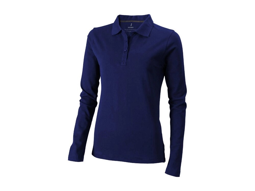 Рубашка поло Oakville женская с длинным рукавом, темно-синий от компании ТОО VEER Company Group / Одежда и сувениры с логотипом - фото 1