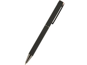 Ручка Bergamo шариковая автоматическая, черный металлический корпус, 0.7 мм, синяя