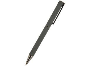 Ручка Bergamo шариковая автоматическая, серый металлический корпус, 0,7 мм, синяя