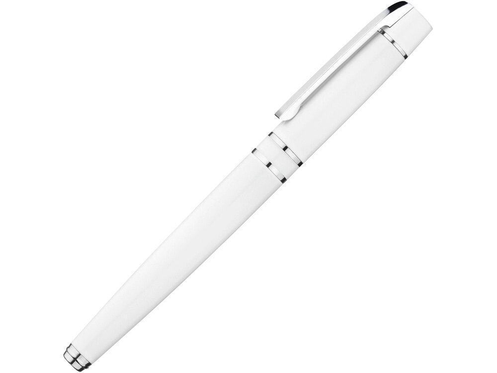 Ручка металлическая роллер VIP R, белый от компании ТОО VEER Company Group / Одежда и сувениры с логотипом - фото 1
