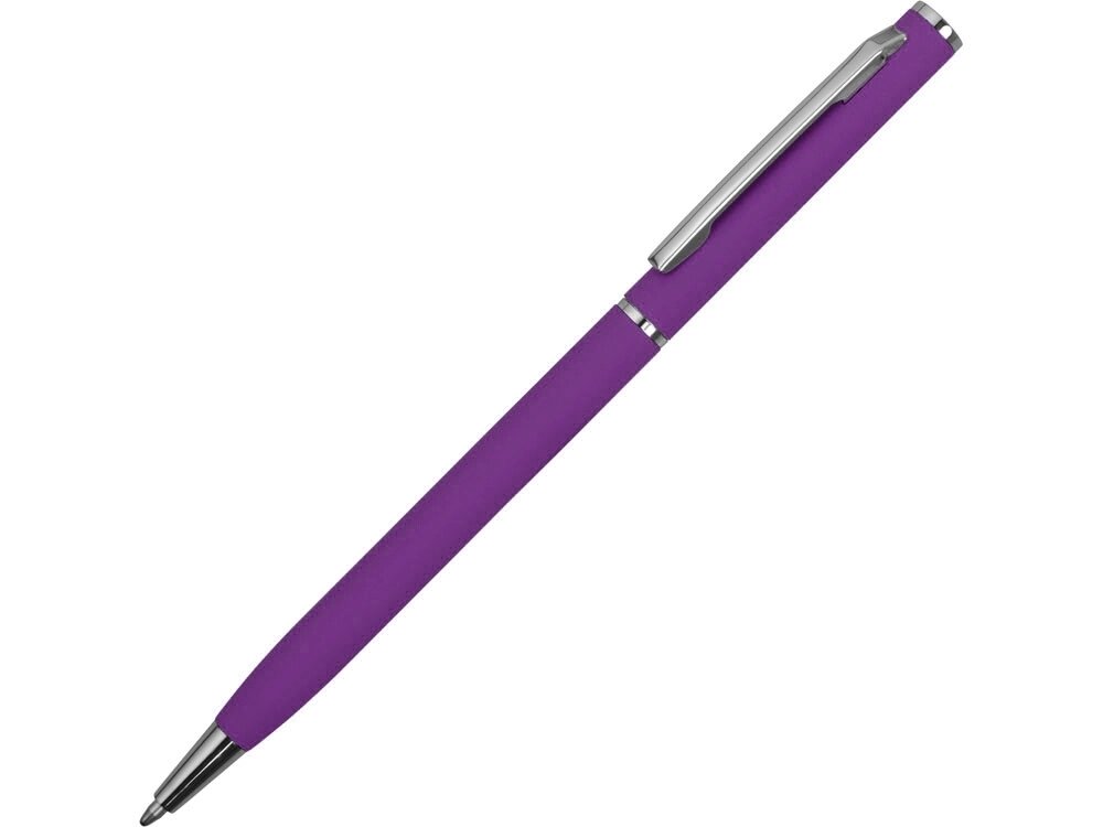 Ручка металлическая шариковая Атриум с покрытием софт-тач, фиолетовый от компании ТОО VEER Company Group / Одежда и сувениры с логотипом - фото 1