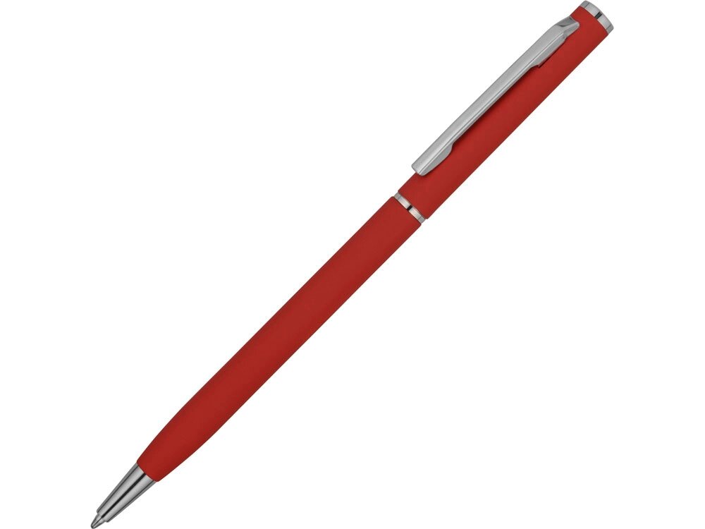 Ручка металлическая шариковая Атриум с покрытием софт-тач, красный от компании ТОО VEER Company Group / Одежда и сувениры с логотипом - фото 1