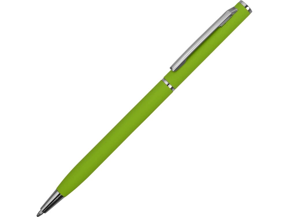 Ручка металлическая шариковая Атриум с покрытием софт-тач, зеленое яблоко от компании ТОО VEER Company Group / Одежда и сувениры с логотипом - фото 1