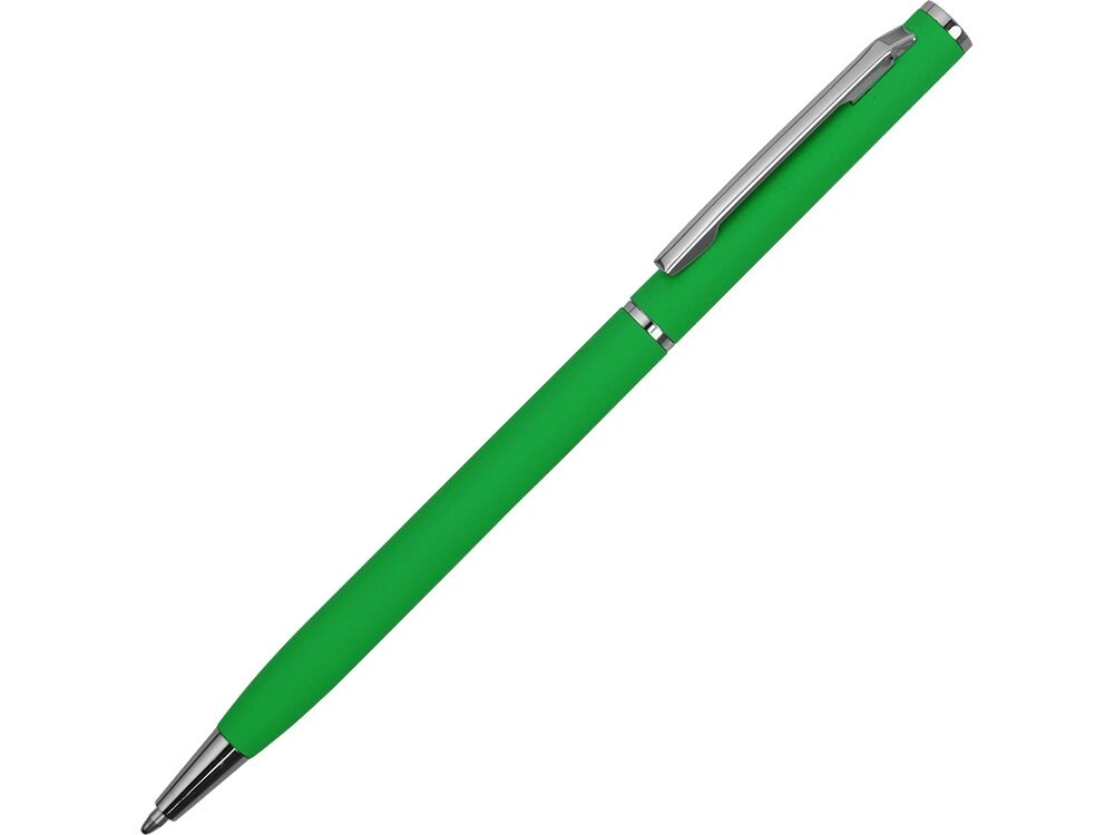Ручка металлическая шариковая Атриум с покрытием софт-тач, зеленый от компании ТОО VEER Company Group / Одежда и сувениры с логотипом - фото 1
