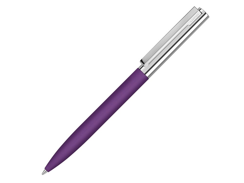 Ручка металлическая шариковая Bright GUM soft-touch с зеркальной гравировкой, фиолетовый от компании ТОО VEER Company Group / Одежда и сувениры с логотипом - фото 1