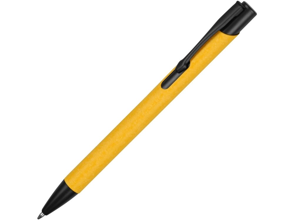 Ручка металлическая шариковая Crepa, желтый/черный от компании ТОО VEER Company Group / Одежда и сувениры с логотипом - фото 1