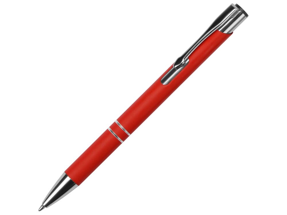 Ручка металлическая шариковая Legend Gum софт-тач, красный (Р) от компании ТОО VEER Company Group / Одежда и сувениры с логотипом - фото 1